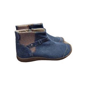 KEEN womens blue suede zip up boots sz 5 flexible rubber sole excellent cond.